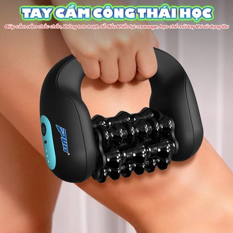 Con lăn massage cầm tay Puli PL-769 - Giảm đau nhức, giãn cơ hiệu quả, 6 con lăn xoay 360 độ, pin sạc, thiết kế nhỏ gọn, sang trọng.