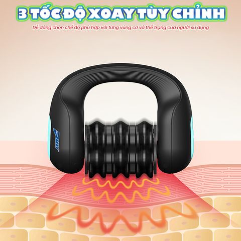 Con lăn massage cầm tay Puli PL-769 - Giảm đau nhức, giãn cơ hiệu quả, 6 con lăn xoay 360 độ, pin sạc, thiết kế nhỏ gọn, sang trọng.