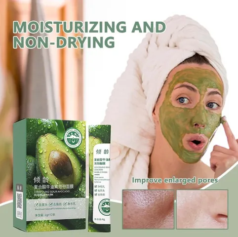 Mặt Nạ Làm Sạch Bong Bóng Bơ - Sữa Rửa Mặt Dưỡng Ẩm Kiểm Soát Dầu Tẩy Mụn Đầu Đen - Chăm Sóc Da Hàng Ngày từ Đài Loan
