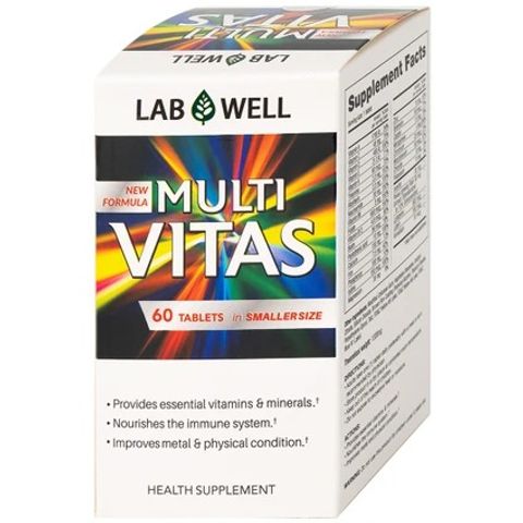 Viên Uống Bổ Sung Vitamin Tổng Hợp Multi Vitas Lab Well 60 Viên - Tăng Cường Sức Đề Kháng, Cải Thiện Năng Lượng, Dinh Dưỡng Toàn Diện
