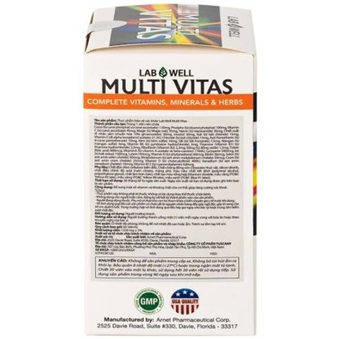 Viên Uống Bổ Sung Vitamin Tổng Hợp Multi Vitas Lab Well 60 Viên - Tăng Cường Sức Đề Kháng, Cải Thiện Năng Lượng, Dinh Dưỡng Toàn Diện
