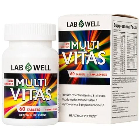 Viên Uống Bổ Sung Vitamin Tổng Hợp Multi Vitas Lab Well 60 Viên - Tăng Cường Sức Đề Kháng, Cải Thiện Năng Lượng, Dinh Dưỡng Toàn Diện