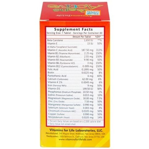 Viên Uống Bổ Sung Vitamin và Khoáng Chất Teens Active - Hỗ Trợ Phát Triển Toàn Diện cho Thanh Thiếu Niên (60 Viên)