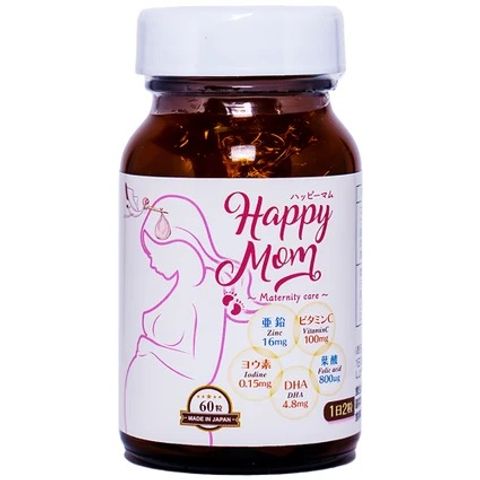 Viên Uống Bổ Sung Vitamin và Khoáng Chất Happy Mom Jpanwell - Dinh Dưỡng Thiết Yếu Cho Mẹ Bầu và Sau Sinh (60 Viên)