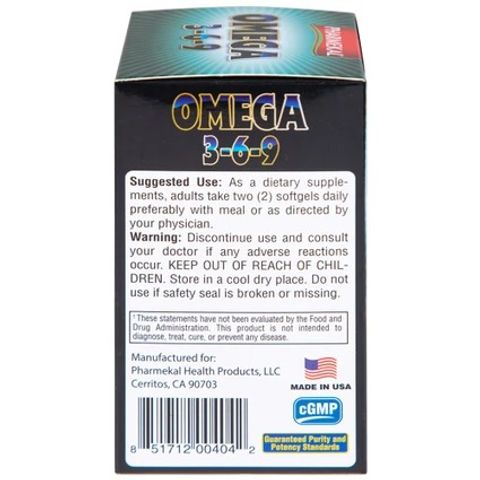 Viên uống Omega 3-6-9 Pharmekal - Hỗ trợ sức khỏe tim mạch, giảm nguy cơ xơ vữa động mạch, 100 viên nang mềm tự nhiên