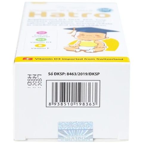 Dung dịch bổ sung Vitamin D3 + DHA Hatro (20ml) - Tăng đề kháng, giảm còi xương, phát triển xương chắc khỏe cho trẻ nhỏ