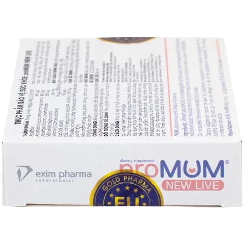 Viên uống proMUM New Live bổ sung Acid Folic và Sắt cho phụ nữ mang thai và cho con bú - 30 viên dinh dưỡng thiết yếu cho mẹ và bé