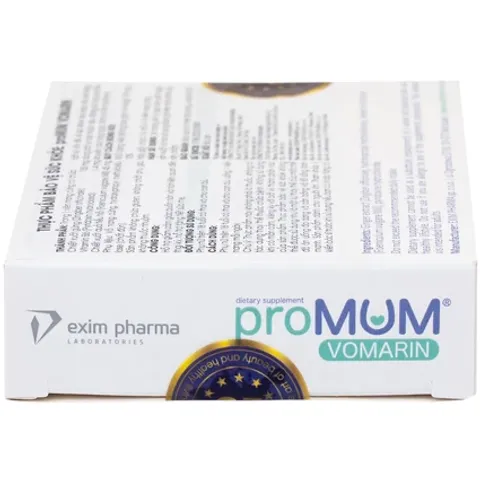 Viên uống proMUM Vomarin giảm buồn nôn cho phụ nữ mang thai và hỗ trợ tăng tiết sữa mẹ - Bổ sung dinh dưỡng cho mẹ bầu và bé yêu