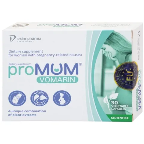 Viên uống proMUM Vomarin giảm buồn nôn cho phụ nữ mang thai và hỗ trợ tăng tiết sữa mẹ - Bổ sung dinh dưỡng cho mẹ bầu và bé yêu