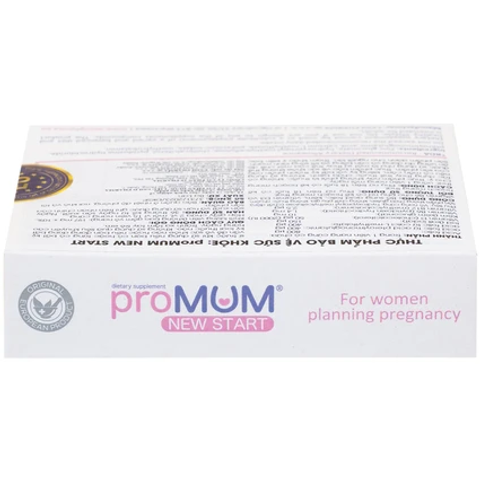 Viên Uống Bổ Sung ProMUM New Start - Acid Folic, Kẽm, Vitamin D Cho Phụ Nữ Kế Hoạch Mang Thai (2 Vỉ x 15 Viên)