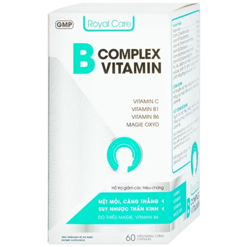 Viên uống B Complex Vitamin Royal Care 60 viên - Giảm mệt mỏi, căng thẳng, bổ sung Magie và vitamin nhóm B, hỗ trợ sức khỏe tinh thần