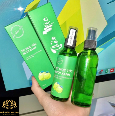 Xịt mọc tóc bưởi xanh 100ml - Tinh dầu tự nhiên giúp kích thích mọc tóc, ngăn rụng tóc, phục hồi hư tổn, dưỡng tóc chắc khỏe, mềm mượt