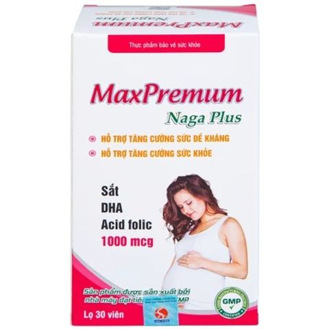 Viên uống bổ sung sắt, DHA, acid folic MaxPremum Naga Plus Vesta cho phụ nữ mang thai & cho con bú - 30 viên hỗ trợ sức khỏe mẹ & bé
