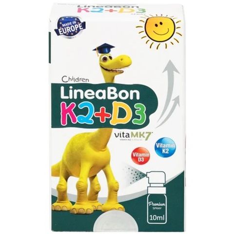 Chai Xịt Hỗ Trợ Hấp Thụ Canxi LineaBon K2+D3 Ergopharma 10ml - Vitamin D3 K2 Cho Trẻ Em và Người Lớn, Tăng Cường Sức Khỏe Xương Khớp