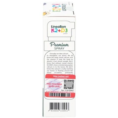 Chai Xịt Hỗ Trợ Hấp Thụ Canxi LineaBon K2+D3 Ergopharma 10ml - Vitamin D3 K2 Cho Trẻ Em và Người Lớn, Tăng Cường Sức Khỏe Xương Khớp