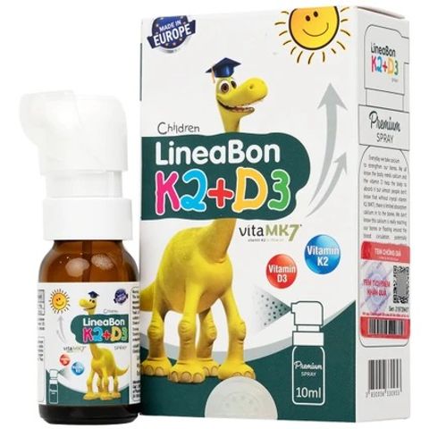 Chai Xịt Hỗ Trợ Hấp Thụ Canxi LineaBon K2+D3 Ergopharma 10ml - Vitamin D3 K2 Cho Trẻ Em và Người Lớn, Tăng Cường Sức Khỏe Xương Khớp