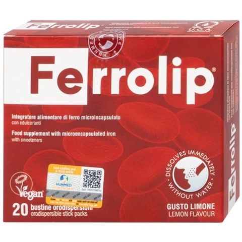 Bột Sắt Ferrolip Uga - Giải Pháp Hỗ Trợ Thiếu Máu, Bổ Sung Sắt Dễ Uống Cho Phụ Nữ Mang Thai (20 Gói)