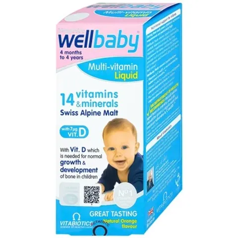 Siro Bổ Sung Vitamin và Khoáng Chất Wellbaby Multi-Vitamin Liquid 150ml - Hỗ Trợ Phát Triển Toàn Diện cho Trẻ Từ 6 Tháng Đến 4 Tuổi
