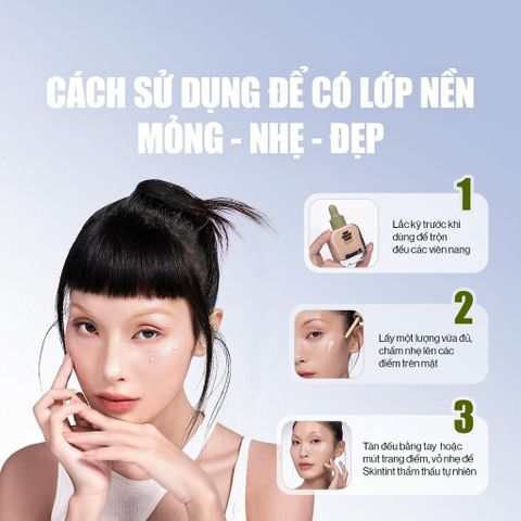 Kem Nền Căng Bóng Glamrr Q Daily SkinTint Serum Vegan Foundation SPF50 30ML - Da Glowy Tự Nhiên, Dưỡng Da và Chống Nắng
