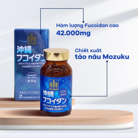 Tảo Fucoidan Nhật Bản Chính Hãng Okinawa - 180 Viên Hỗ Trợ Miễn Dịch và Sức Khỏe Tế Bào