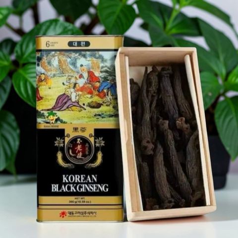 Hắc Sâm Củ Khô Hộp Thiếc Daedong Hàn Quốc 150g - Tăng Cường Sức Khỏe, Giảm Stress, Hỗ Trợ Điều Hòa Huyết Áp