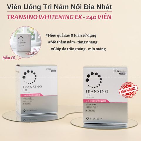Viên Uống Giảm Nám Tàn Nhang Transino EX Whitening Nhật Bản - Hỗ Trợ Làm Sáng Da & Đều Màu - 240 Viên