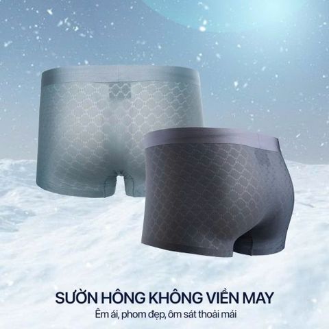 Quần lót nam BOLDMAN thun lạnh mềm mại, thoáng khí, thiết kế boxer lưới - Chất liệu polyamide + spandex, đa màu sắc M-XXL