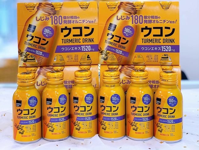 Nước Uống Tinh Chất Nghệ Nhật Bản Matsukiyo - Gói 6 Chai 100ml Hỗ Trợ Sức Khỏe, Làm Đẹp Da, Giảm Mệt Mỏi