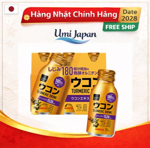 Nước Uống Tinh Chất Nghệ Nhật Bản Matsukiyo - Gói 6 Chai 100ml Hỗ Trợ Sức Khỏe, Làm Đẹp Da, Giảm Mệt Mỏi