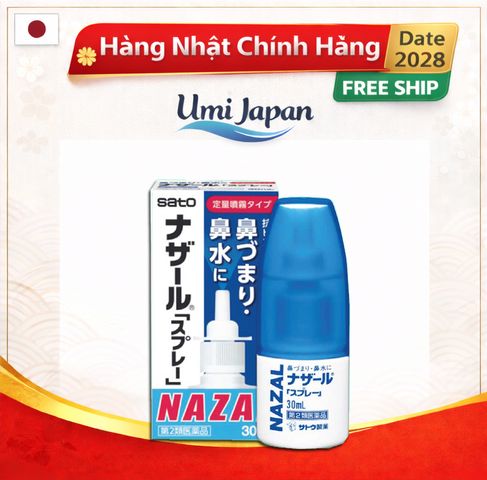 Xịt Mũi Viêm Xoang Nazal Nhật Bản 30ml - Giảm Nghẹt Mũi, Thông Mũi Hiệu Quả, Hỗ Trợ Sức Khỏe Hàng Ngày cho Trẻ Em và Người Lớn