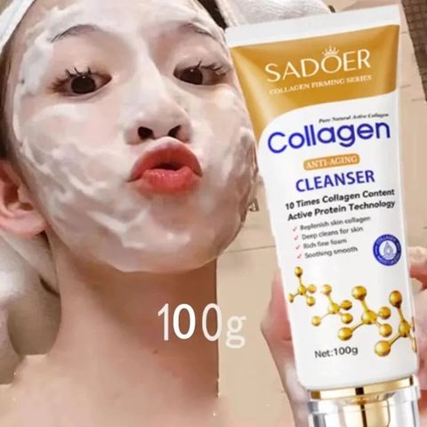 Sữa Rửa Mặt Collagen Chống Lão Hóa 100g - Làm Sạch Sâu, Dưỡng Ẩm & Giúp Da Tươi Trẻ, Mềm Mại - Sản Phẩm Chăm Sóc Da Chuyên Nghiệp