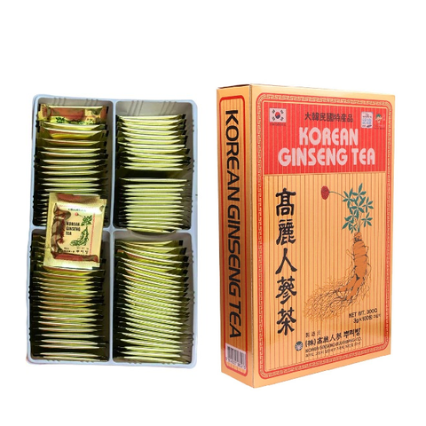 Trà Hồng Sâm Hàn Quốc 100 Gói - Korean Ginseng Tea Chính Hãng, Hương Vị Dịu Nhẹ, Hỗ Trợ Sức Khỏe Hàng Ngày