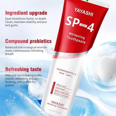 Kem Đánh Răng SP-4 120g - Loại Bỏ Cao Răng, Khử Hôi Miệng, Tẩy Ố Vàng, Làm Trắng Răng Hiệu Quả, Hương Bạc Hà Tươi Mát