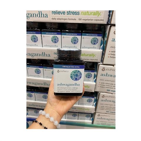 Nhân sâm Ấn Độ Youtheory Ashwagandha 1000mg 150 viên nội địa Mỹ 620829