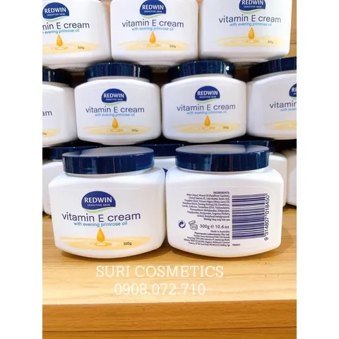 Kem Dưỡng Da Redwin Vitamin E Cream 300g - Dưỡng Ẩm, Chống Lão Hóa, Phục Hồi Da - Sản Phẩm Úc Chính Hãng