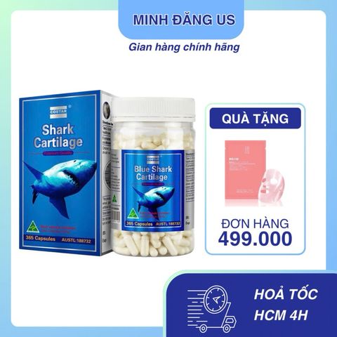 Viên Uống Sụn Cá Mập Costar Shark Cartilage 750mg - Hỗ Trợ Khớp và Sức Khỏe Xương - 365 Viên Nhập Khẩu Úc