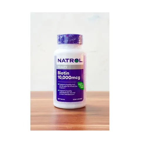Viên Uống Hỗ Trợ Mọc Tóc Và Chống Rụng Tóc Natrol Biotin 10,000mcg Hộp 100 Viên