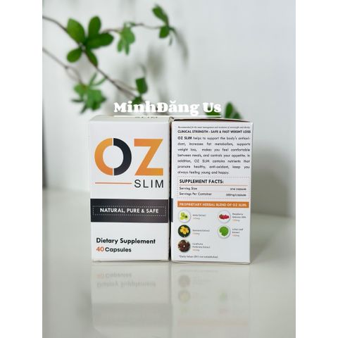 Viên Hỗ Trợ Giảm Cân OZ Slim USA - Hỗ Trợ Tăng Cường Trao Đổi Chất, Kiểm Soát Thèm Ăn, Hộp 40 Viên, Dành Cho Nam Nữ