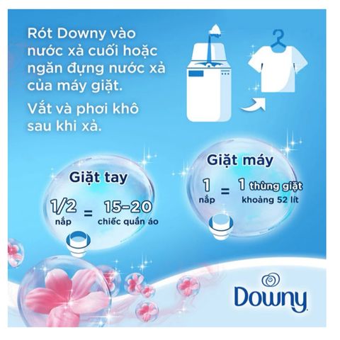 Nước xả làm mềm vải Downy Ultra April Fresh 4.45L - Mùi hương hoa lan quyến rũ, tiết kiệm thời gian giặt ủi, cho vải mềm mại thơm mát