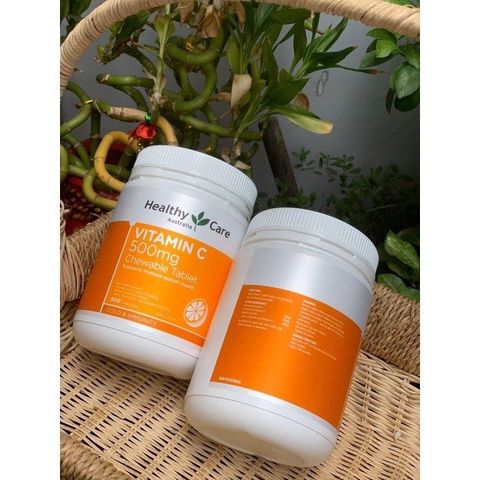 Viên Nhai Healthy Care Vitamin C 500mg - Tăng Cường Sức Đề Kháng, Làm Sáng Da, Mờ Thâm Nám - 500 Viên Nội Địa Úc