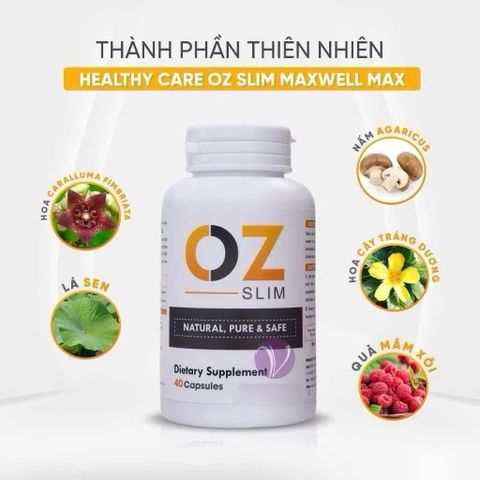 Viên Hỗ Trợ Giảm Cân OZ Slim USA - Hỗ Trợ Tăng Cường Trao Đổi Chất, Kiểm Soát Thèm Ăn, Hộp 40 Viên, Dành Cho Nam Nữ