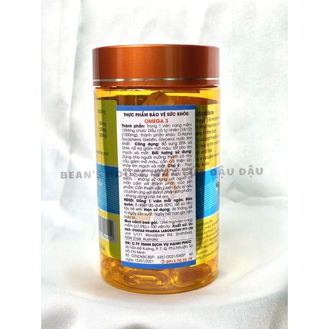 Dầu Cá Omega 3 Costar - Bổ Mắt, Tăng Cường Trí Nhớ - Thực Phẩm Bảo Vệ Sức Khỏe 1000mg, 365 Viên Úc