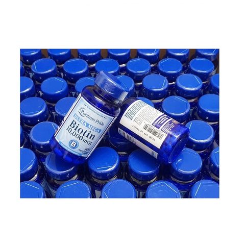 Viên uống Biotin Puritan's Pride Ultra Mega 10000 mcg 100 viên - Hỗ trợ mọc tóc, giảm rụng tóc, làm đẹp da từ Mỹ