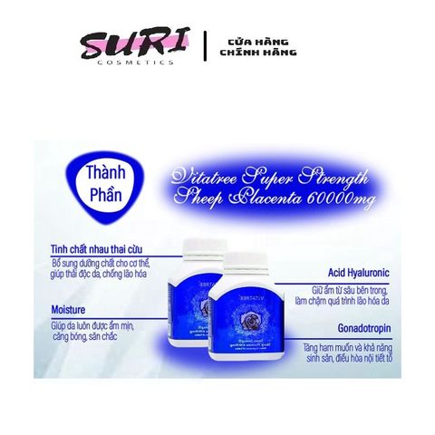 Nhau Thai Cừu Vitatree 60000mg Hộp 120 Viên Úc 620924