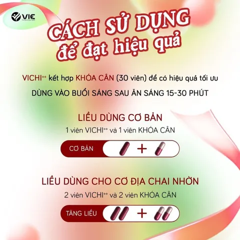 VICHI++ tặng kèm khoá cân viên uống giảm cân cấp tốc nhanh an toàn chính hãng hộp 30 viên