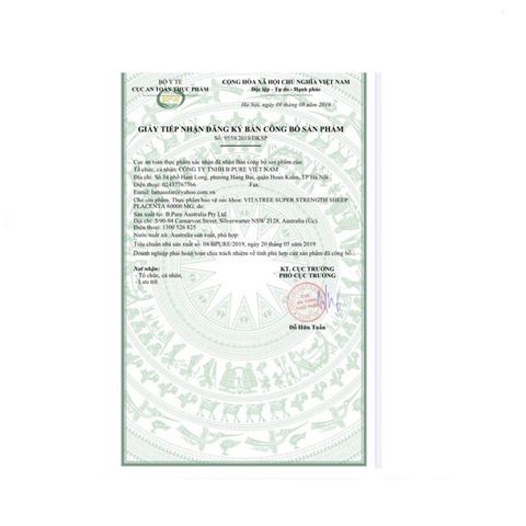 Nhau Thai Cừu Vitatree 60000mg Hộp 120 Viên Úc 620924