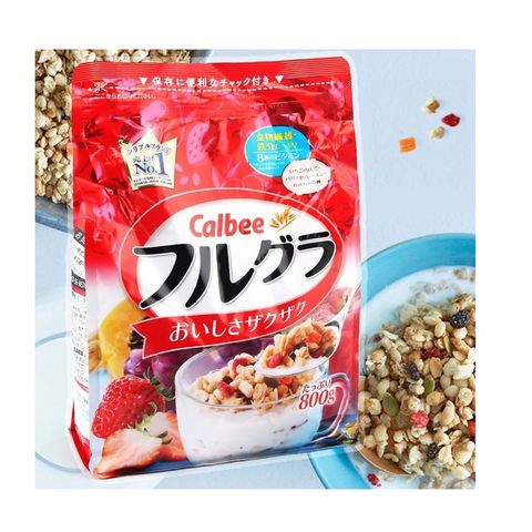 Ngũ Cốc Hoa Quả Tươi Sấy Khô Calbee 750g - Nguyên Liệu Nhập Khẩu Nhật Bản, Giàu Chất Xơ và Dinh Dưỡng, Snack Lành Mạnh Cho Cả Gia Đình