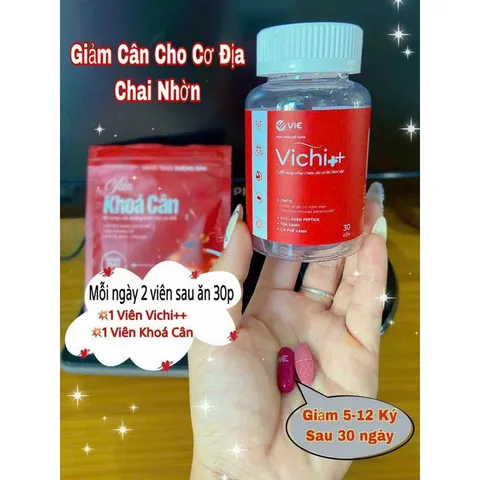 VICHI++ tặng kèm khoá cân viên uống giảm cân cấp tốc nhanh an toàn chính hãng hộp 30 viên