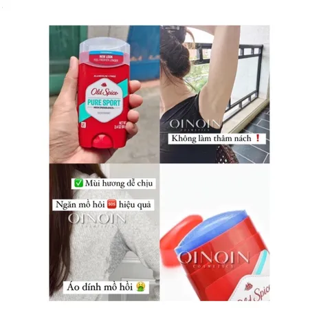Sáp Lăn Nách Khử Mùi Old Spice Pure Sport 68g - Nguyên Hộp 5 Chai, Kháng Khuẩn, Giữ Thoáng Mát, Hương Dễ Chịu Từ Mỹ