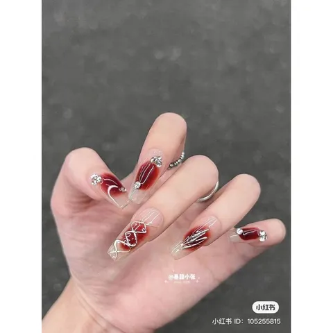Nailbox thiết kế cao cấp, móng úp nail box thiết kế móng tay giả phong cách Hàn Quốc nhà Tú Quyên Beauty